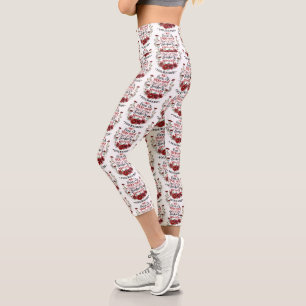 Burgundy Flowers No One Is You & That's Your Power Capri Leggings