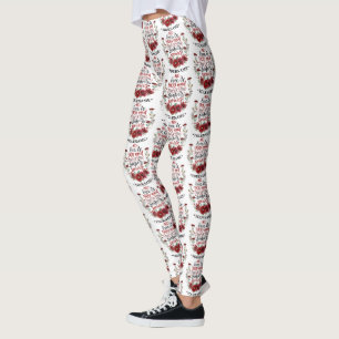 Burgundy Flowers No One Is You & That's Your Power Leggings