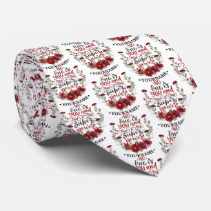 Burgundy Flowers No One Is You & That's Your Power Tie
