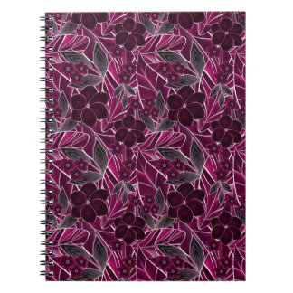 Burgundy flowers. notebook