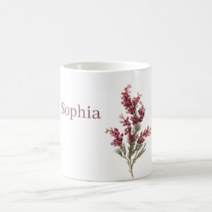Burgundy Flowers Personalised Coffee Mug