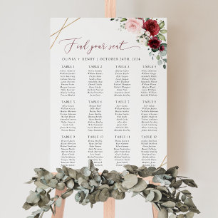 Burgundy Flowers, Pink Flowers, Seating Chart