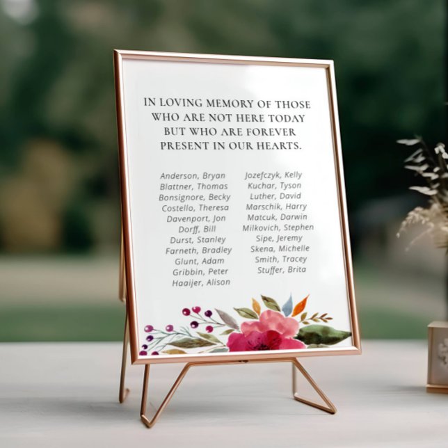 Burgundy Flowers School Class Reunion Memorial Poster (Creator Uploaded)