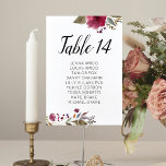 Burgundy Flowers Wedding Seating Chart Cards<br><div class="desc">Guide your guests to their proper table with these elegant burgundy floral seating chart cards. Personalise the table number and the guest's name. Part of the Burgundy collection.</div>