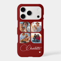 Burgundy Four Photo Personalised Name Gift