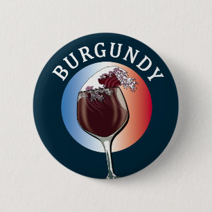 Burgundy French Wine 6 Cm Round Badge