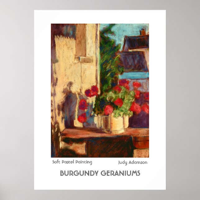 'Burgundy Geraniums' Poster/Print Poster (Front)