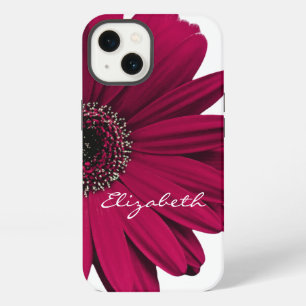 Burgundy Gerber Gerbera Daisy Personalised iPhone 13 Case