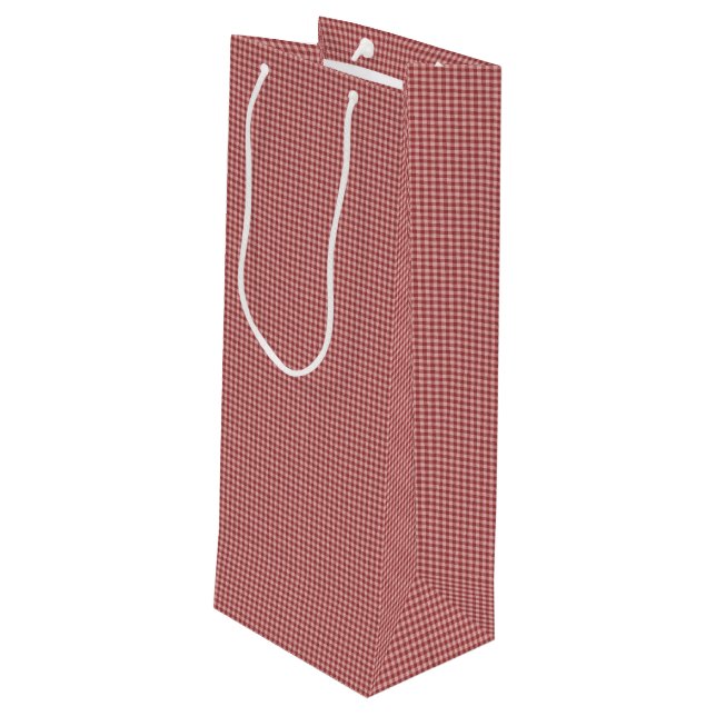 Burgundy Gingham-WINE GIFT BAG (Back Angled)