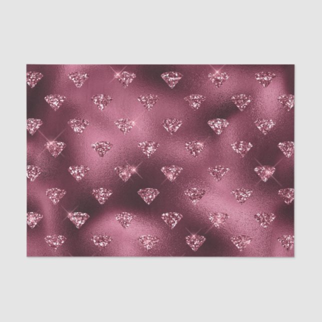 Burgundy Glam Foil Diamond Tissue Paper (Front)