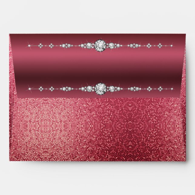 Burgundy Glam Romance Envelope (Back (Top Flap))
