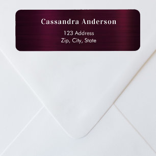 Burgundy glamorous return address label
