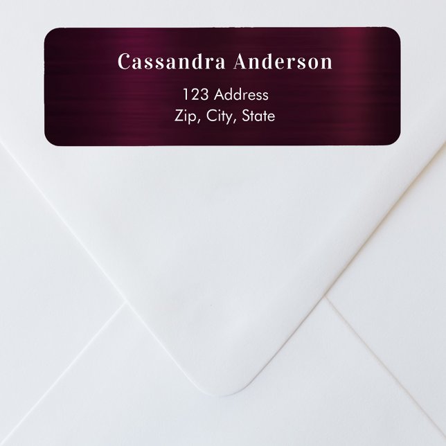 Burgundy glamorous return address label (Creator Uploaded)