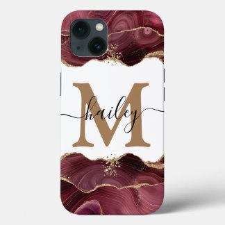 burgundy glitter marble  Case-Mate iPhone case
