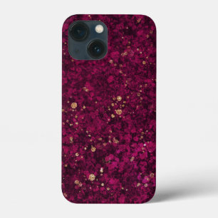 burgundy glitz iPhone 13 mini case