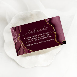 Burgundy & Gold Agate Details Note Card