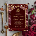 Burgundy Gold Agate Marble Arch Muslim Wedding Invitation<br><div class="desc">Amaze your guests with this elegant invite featuring a beautiful gemstone design and faux gold glitter accents with 'Bismillah' in Arabic calligraphy. Simply add your event details on this easy-to-use template to make it a one-of-a-kind invitation.</div>