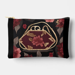 Burgundy Gold AI art Accessory Pouch