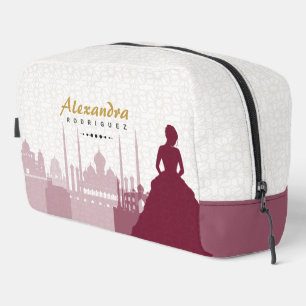 Burgundy & Gold Arabian Quinceañera Dopp Kit