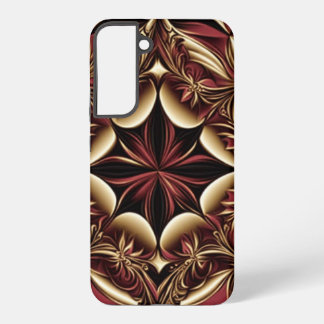 Burgundy Gold Black Damask Flower Samsung Galaxy Case