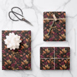 Burgundy Gold Black Wedding Bridal Shower Birthday Wrapping Paper Sheet<br><div class="desc">Elegant Burgundy,  Gold and Black Botanicals Wrapping paper sheets. Perfect for birthday's,  weddings,  bridal showers. Three sheets with the same pattern.</div>