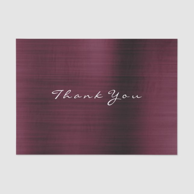 Burgundy Gold Blush Metallic Thank Luxury Tissue Paper (Front)