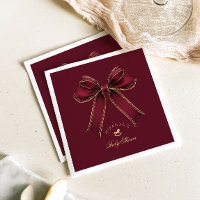 Burgundy Gold Bow Rocking Horse Luxury