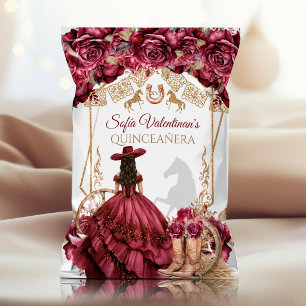 Burgundy Gold Charra Quinceanera Chip Bag Flyer