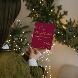 Burgundy & Gold Christian Christmas Card Matt 1:21