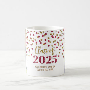 Burgundy Gold Class of 2025 Coffee Mug