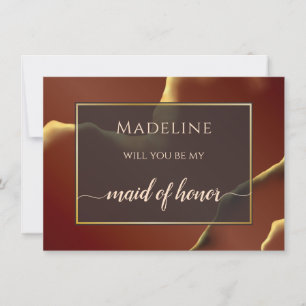 🤵 Burgundy Gold Elegant Inky Abstract Wedding