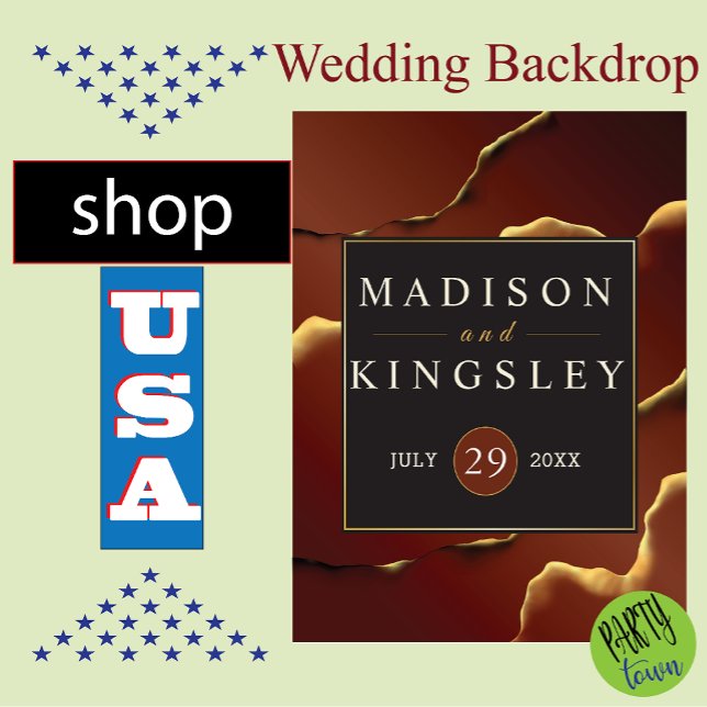 Burgundy Gold 🌿 Elegant Inky Abstract Wedding Hanging Tapestry ( Wedding Backdrop)