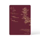 Burgundy Gold Floral We Do Wedding Invitation