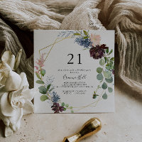 Burgundy Gold Geometric 21st Birthday Party