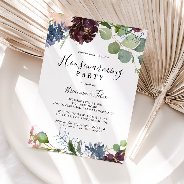 Burgundy Gold Geometric Housewarming Party Invitation (Creator Uploaded)