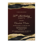 Burgundy Gold Glitter 50th Birthday Party