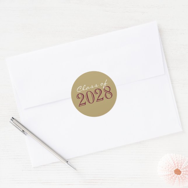 Burgundy & Gold Graduation Envelope Seal Stickers (Envelope)