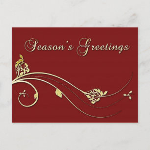 Burgundy Gold Holiday Card