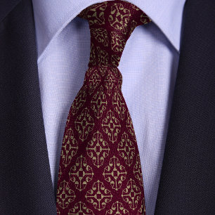 Burgundy & Gold Justice Scales Attorney Tie