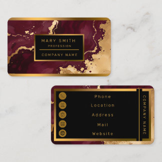 Burgundy Gold Luxury Trendy Collection Business Card