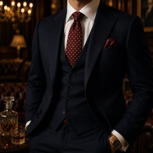 Burgundy & Gold Micro Polka Dot Tie