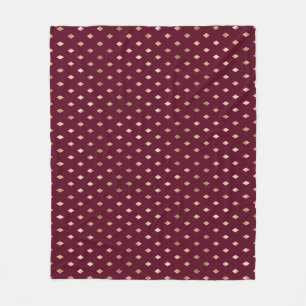 Burgundy Gold Pattern Fleece Blanket
