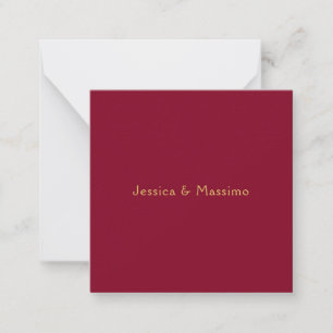 Burgundy Gold Professional Trendy Minimalist Names Card