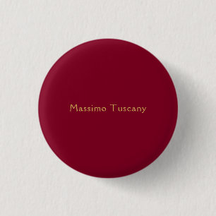 Burgundy Gold Professional Trendy Minimalist Text 3 Cm Round Badge