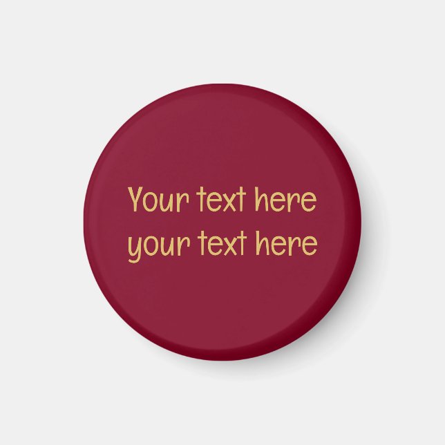 Burgundy Gold Professional Trendy Minimalist Text Magnet (Front)