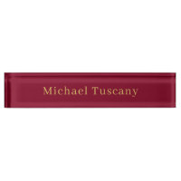 Burgundy Gold Professional Trendy Minimalist Text