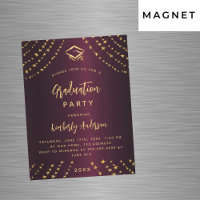 Burgundy gold stars graduation party modern luxury
