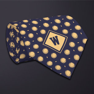Burgundy Gold Tennis Ball Icon Necktie