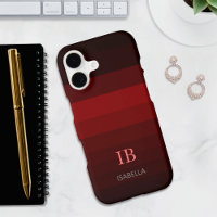 Burgundy Gradient Color Stripes Monogram