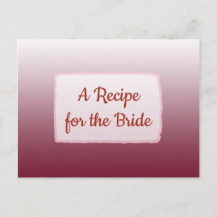 Burgundy Gradient wedding Recipe Card